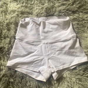 White spandex shorts